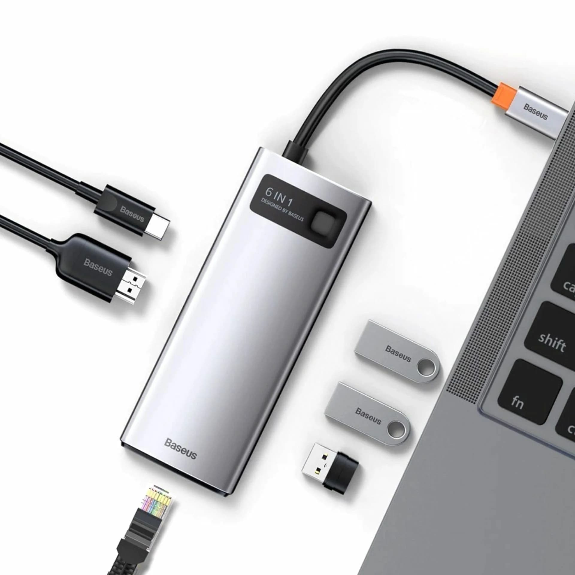 Baseus Baseus priklopna postaja USB 3.1 TipC 6v1 4K siva CAHUB-CW0G Priklopne postaje