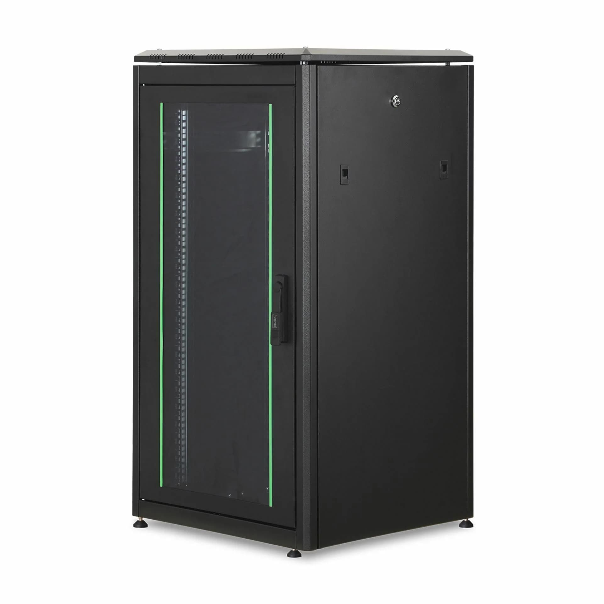 Digitus kabinet 22U 1155 600x600 črn sestavljen DN-19 22U-6/6-B-1