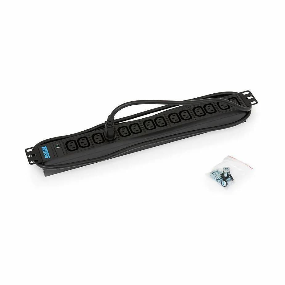 Triton razdelilec 14xEuro 230V rack C13 ALU+ UPS črn