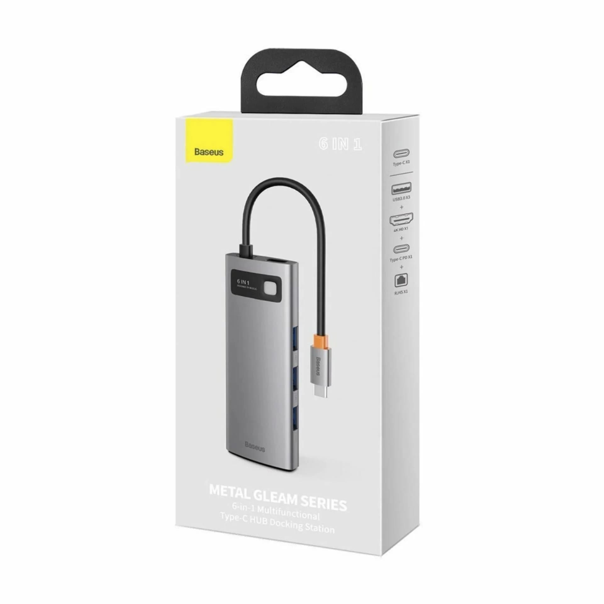 Baseus Baseus priklopna postaja USB 3.1 TipC 6v1 4K siva CAHUB-CW0G Priklopne postaje