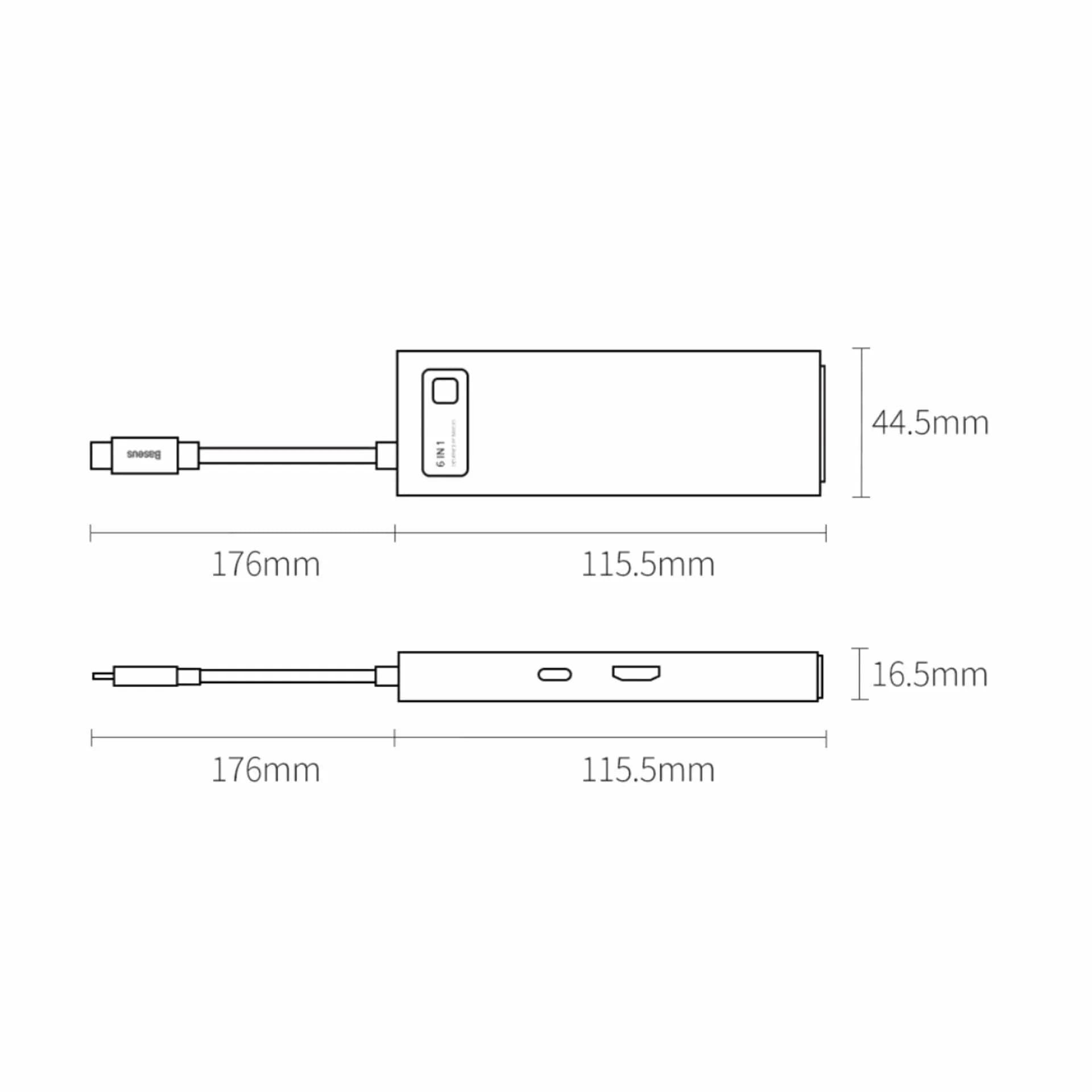 Baseus Baseus priklopna postaja USB 3.1 TipC 6v1 4K siva CAHUB-CW0G Priklopne postaje