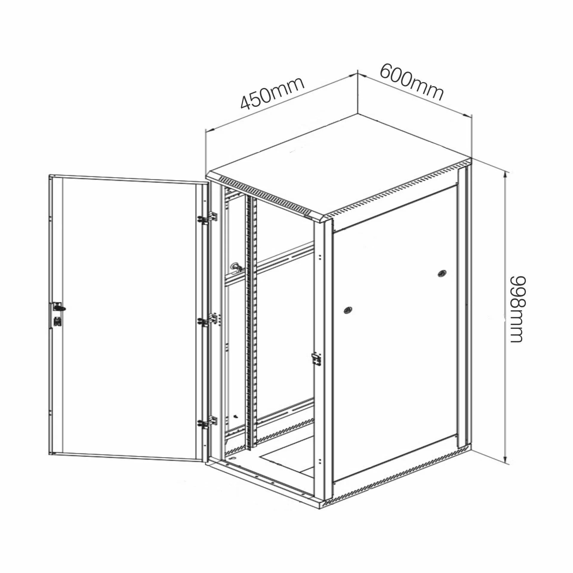 Digitus Digitus zidni kabinet 20U 998 600x450 siv sestavljen DN-19 20-U Zidni