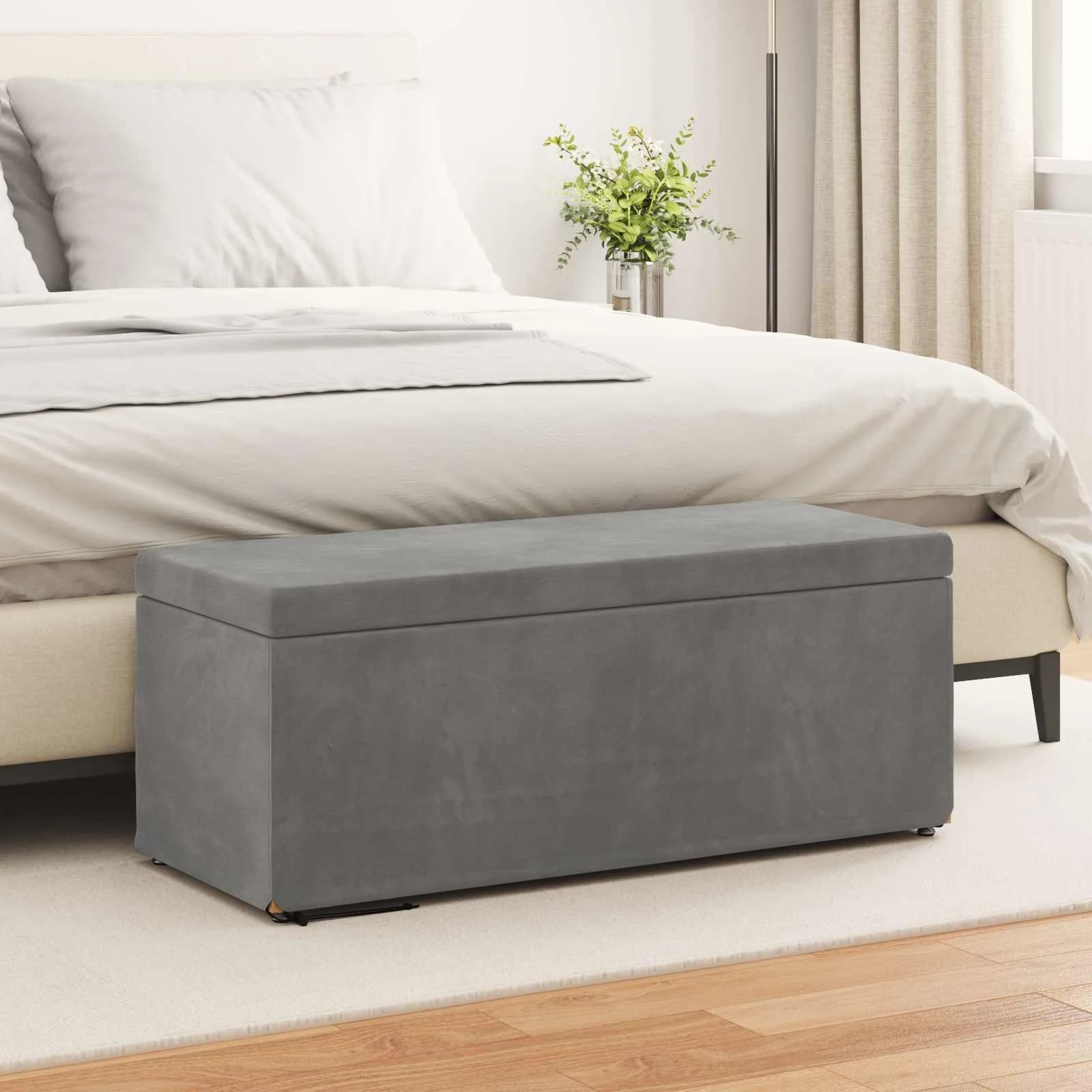 Stolica Temno siva 101 x 41 x 40 cm Samet in Umetno Leseno