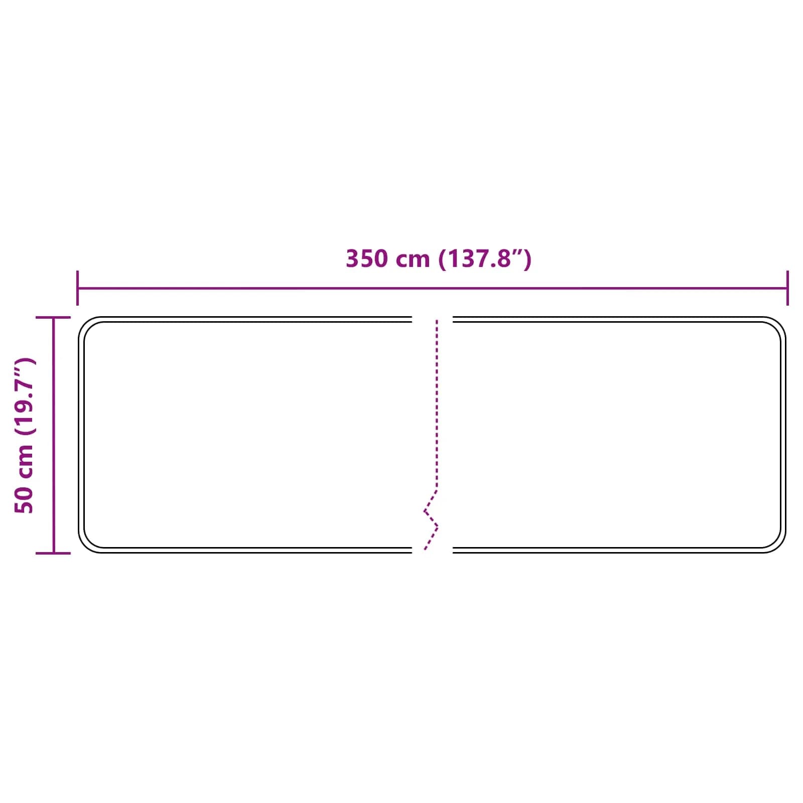 Preproga runner MARSA Črna 50 x 350 cm Poliester in PVC - slika 7