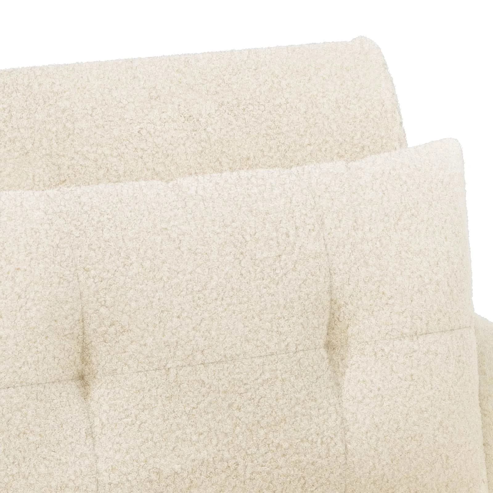 Dvojnica s gumbi Krem 117 x 67 x 77 cm Bouclé - slika 7