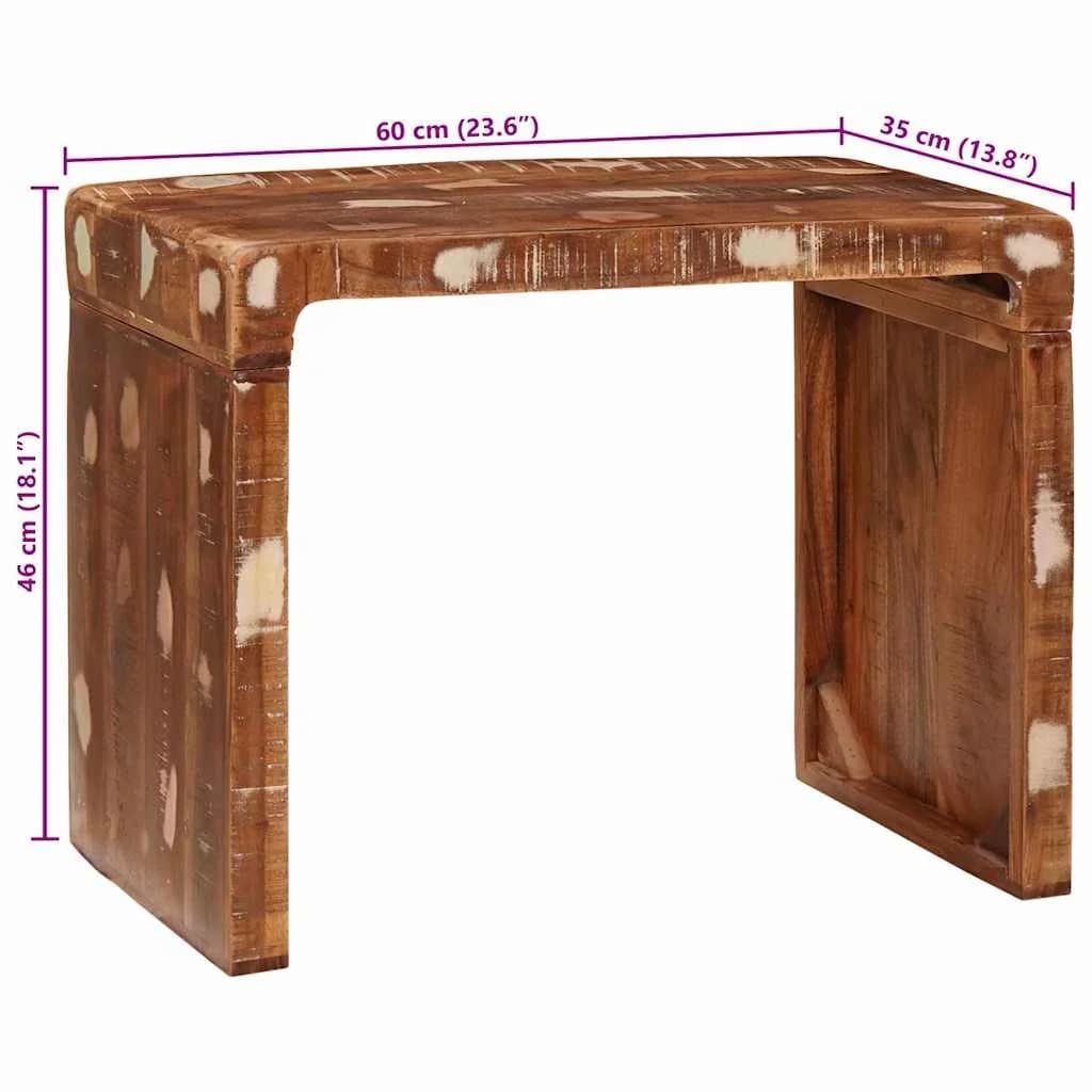 Stranska miza Rjava 60 x 35 x 46 cm Trdna obnovljena les - slika 10