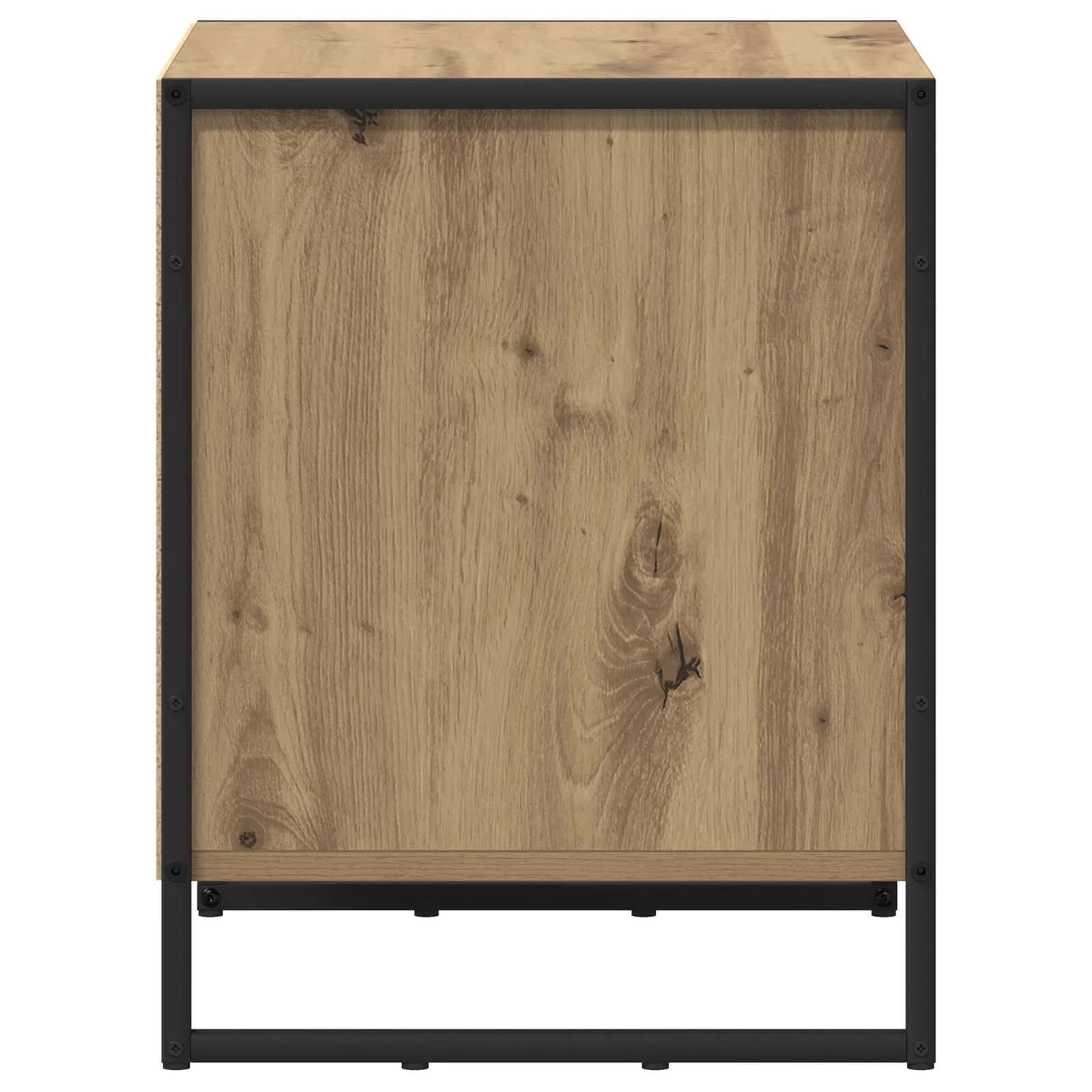 Nočna omarica 2 kos Oreh 50 x 39.5 x 50 cm Inženirski les - slika 7