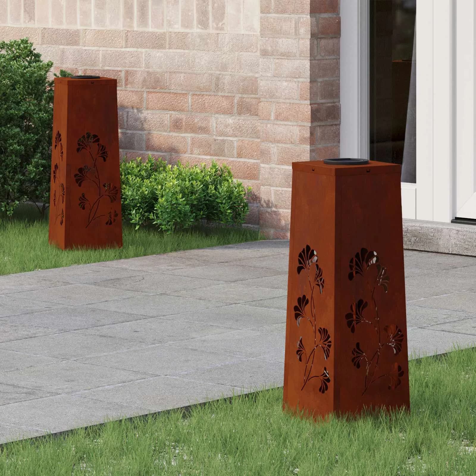Solarno LED svetilo za pot 2 kos Toplo bela 18 x 18 x 50 cm