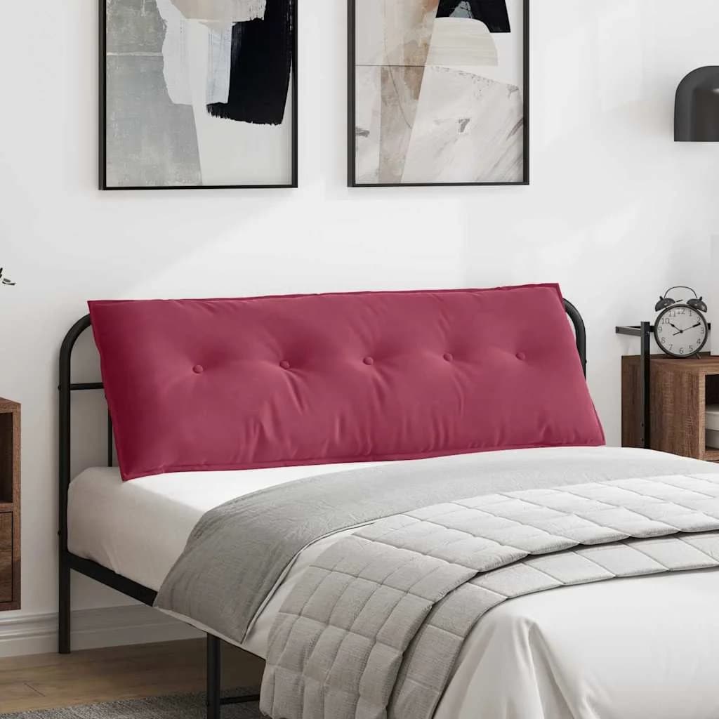 Poglavni vzglavnik Vinorodna rdeča 140 x 50 cm Žametna tkanina