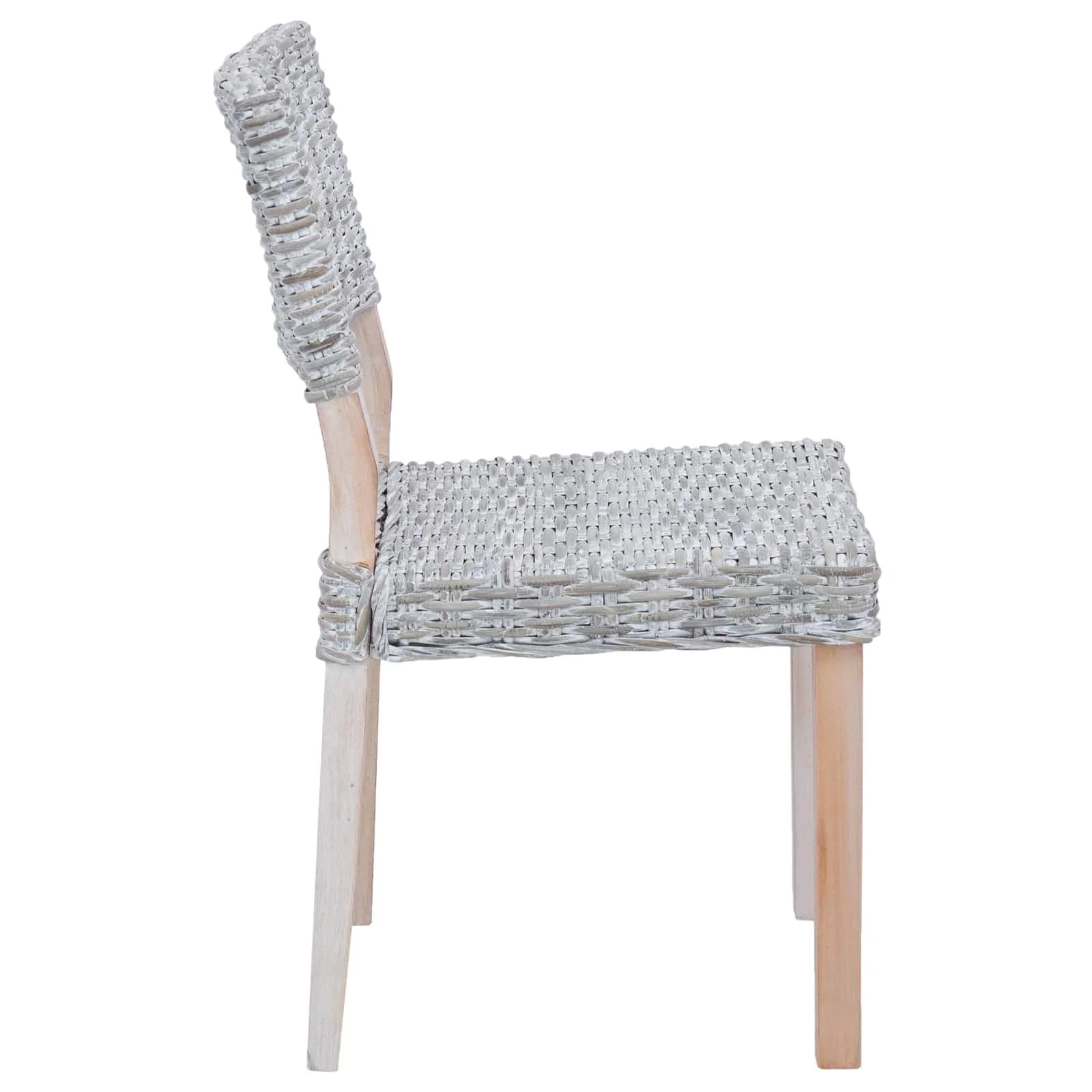 Jedilni stol 2 kos Kubu rattan Bela pranja 46 x 55 x 84 cm - slika 6