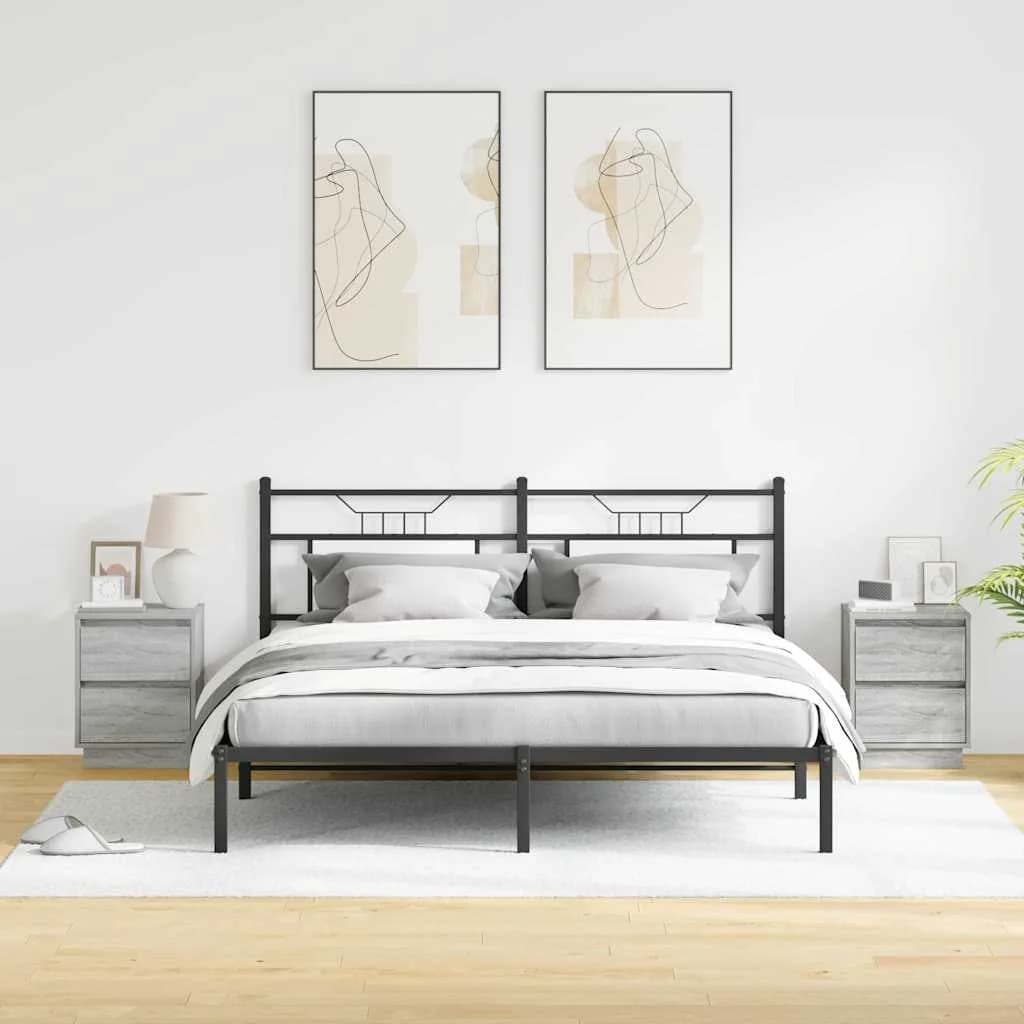 Nočna omarica 2 kos Siva 39 x 34,5 x 50 cm Inženirski les - slika 4