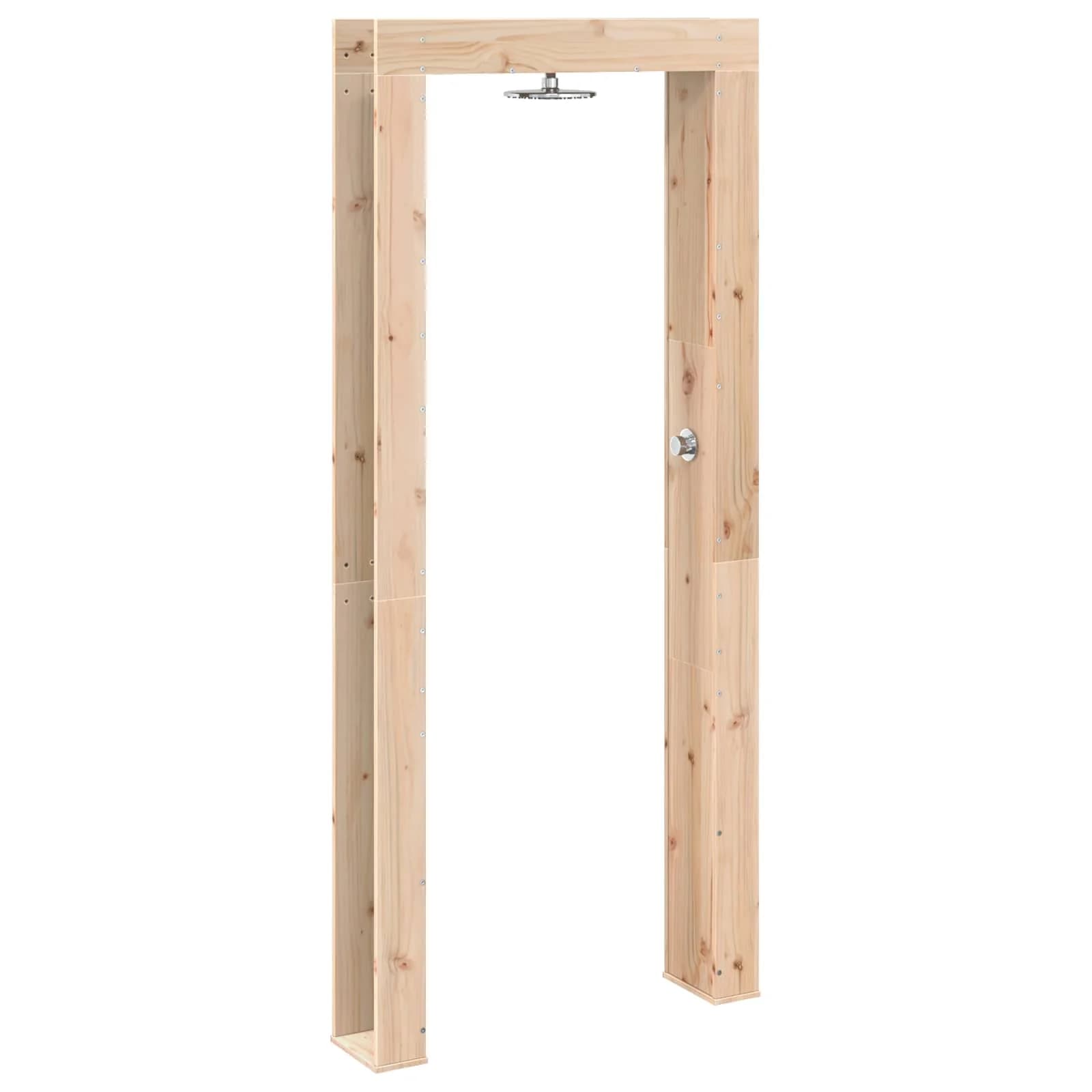 Zunanji tuš 226 cm Trden borov les in nerjaveče jeklo Naravna - slika 2