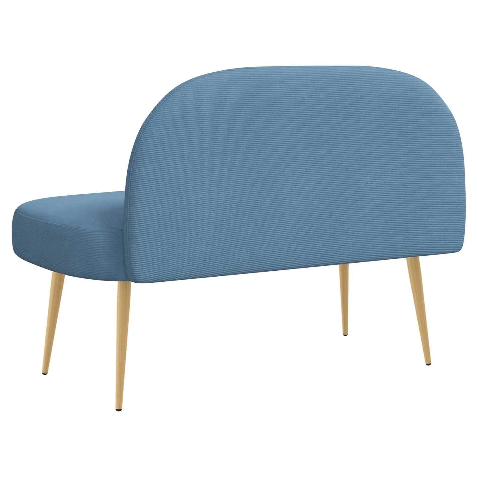 Oblazinjena klop z naslonom Modra 110 x 60 x 76 cm - slika 4