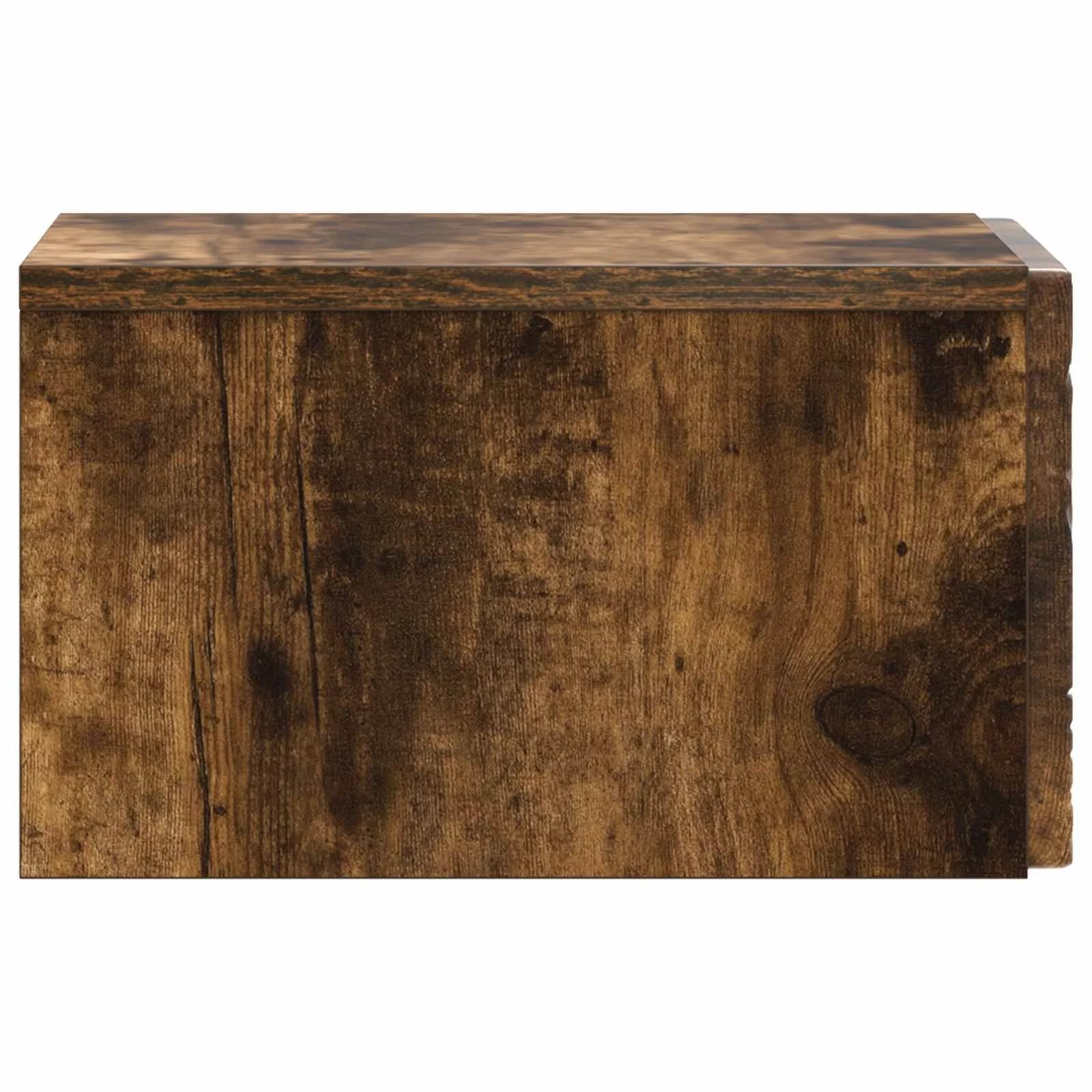 Stenska stranska miza 2 kos Dimljen hrast 34,5 x 33 x 20 cm - slika 7