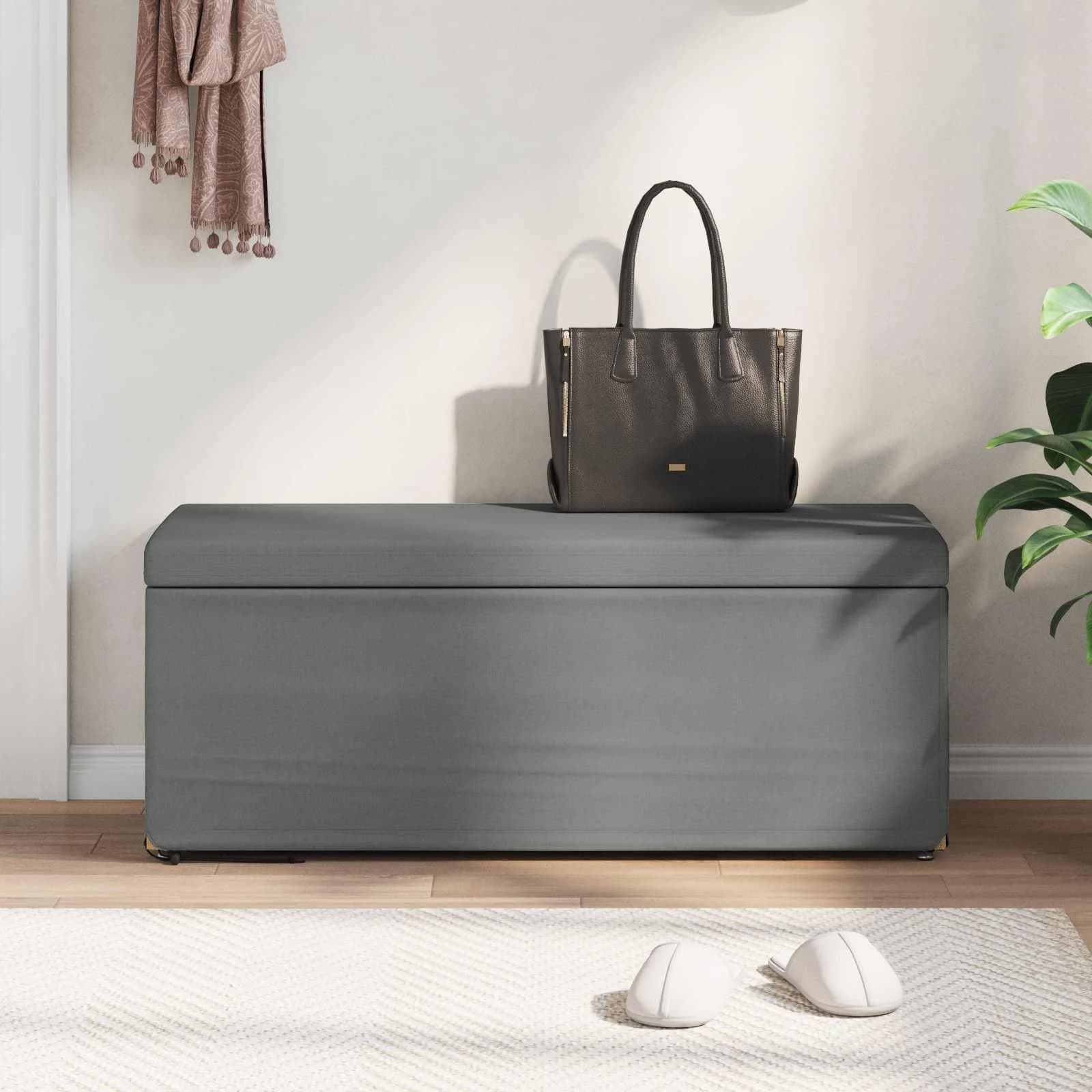 Stolica Temno siva 101 x 41 x 40 cm Tkanina in obdelano les - slika 3
