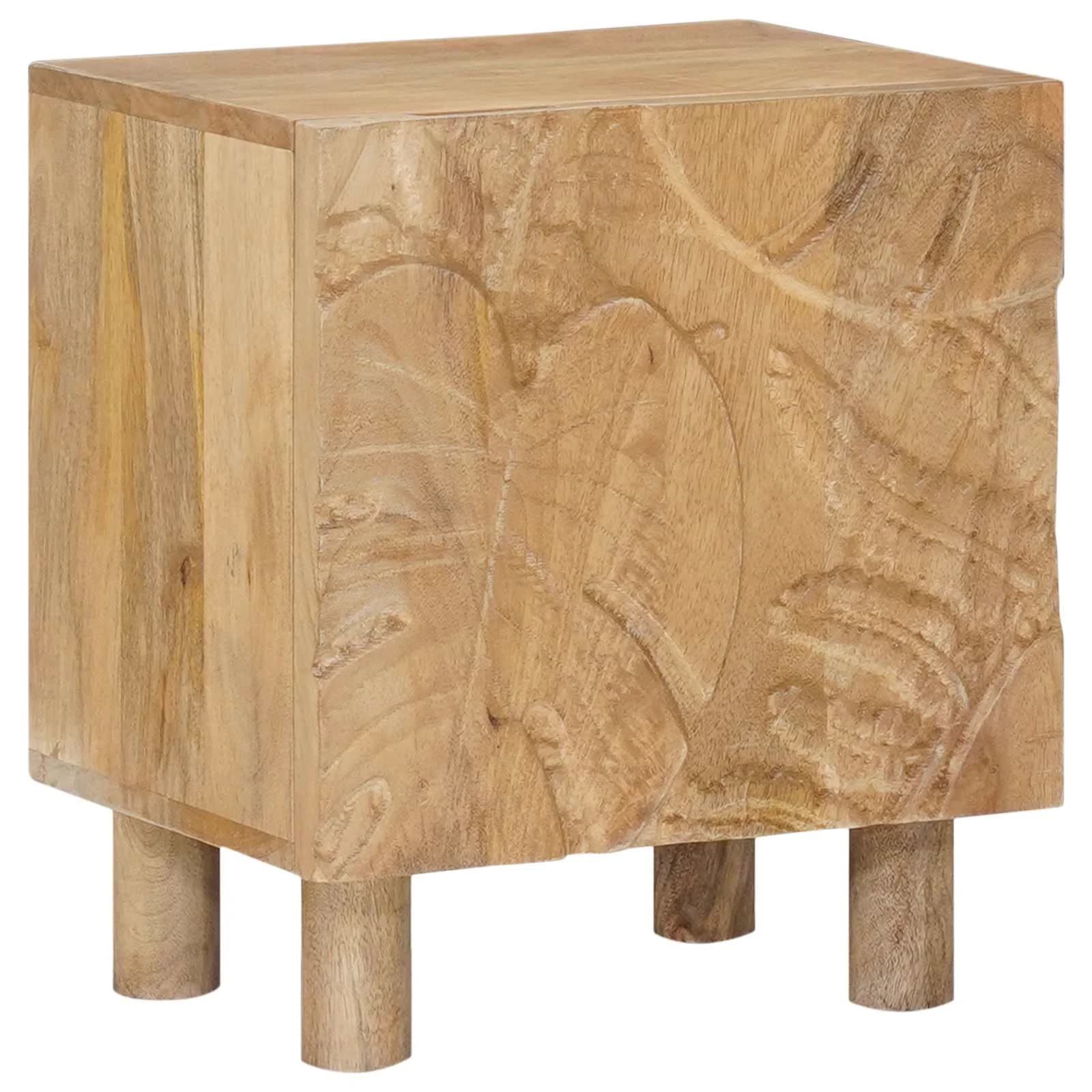 Ročno izdelana nočna omarica Teak rjava 40 x 30 x 45 cm - slika 4