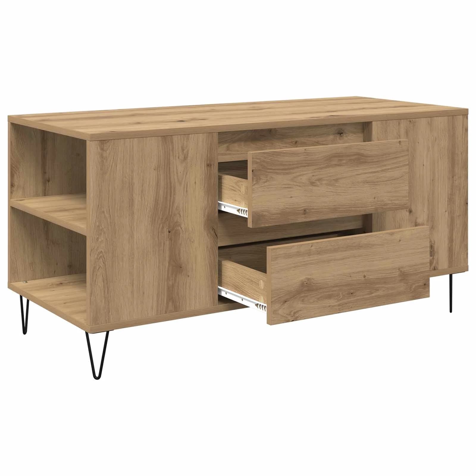 Klubska miza Umetni hrast 102 x 44,5 x 50 cm Inženirski les - slika 5
