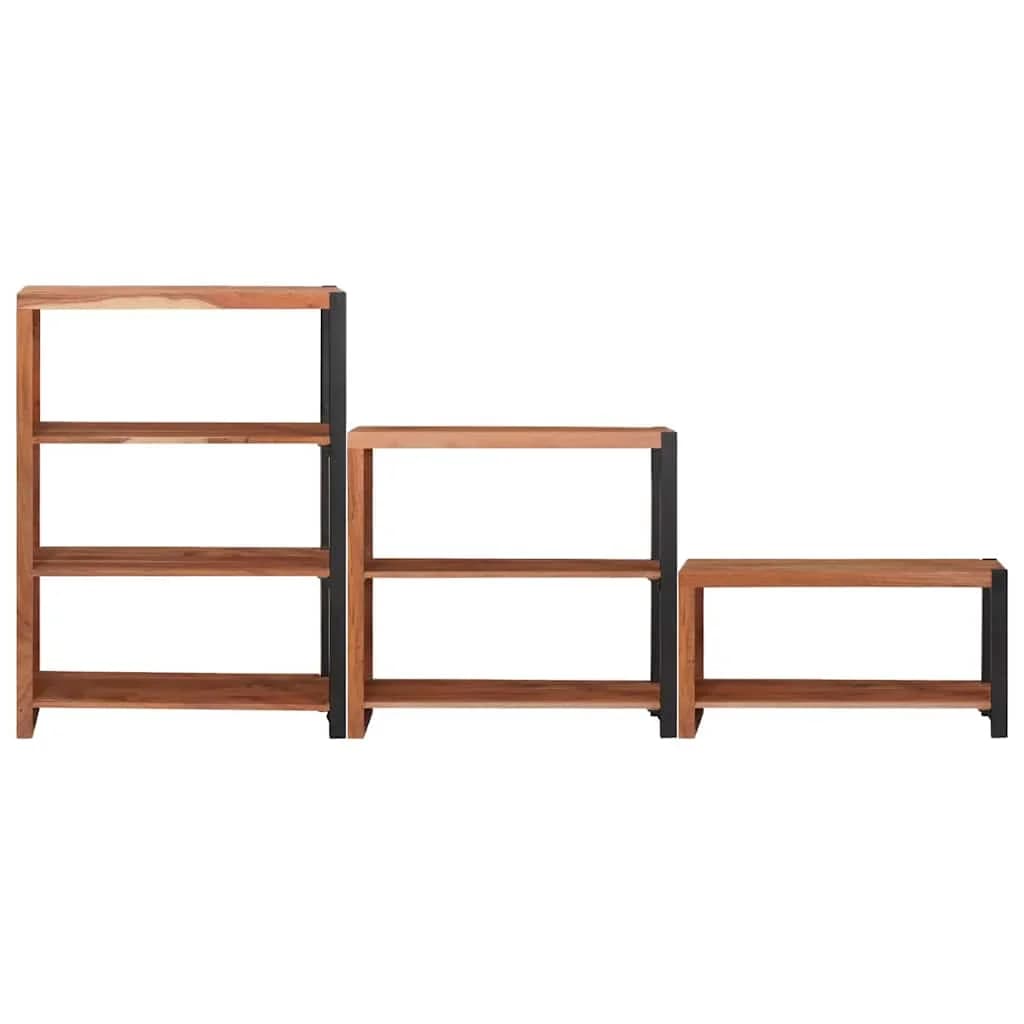 Knjižna polica 6 nivojev 3 kos 80 x 30 x 110 cm Rjava - slika 4