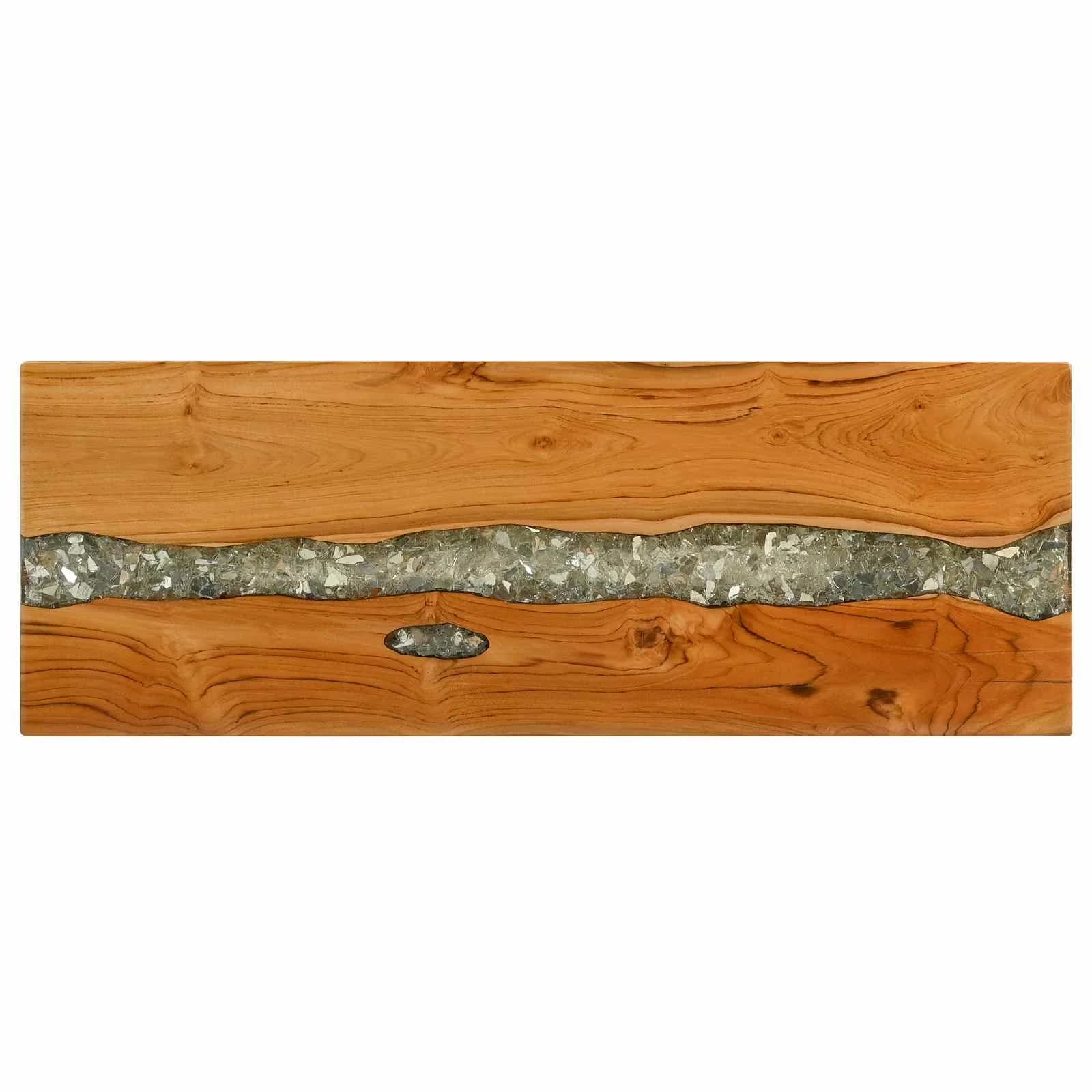 Konzolna miza Rjava 100 x 35 x 75 cm Trden tikov les - slika 4