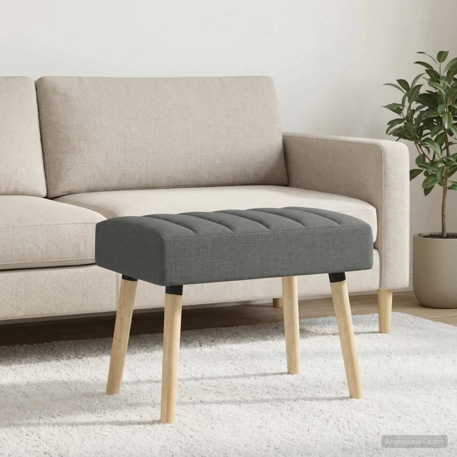 Bench z kanalnim oblazinjenjem Temno siva 60 x 40 x 45 cm Blago - slika 5
