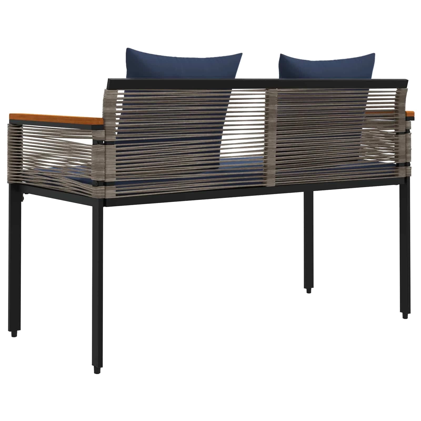 Zunanja klop Siva in mornarsko modra 117 x 54 x 74.5 cm - slika 7