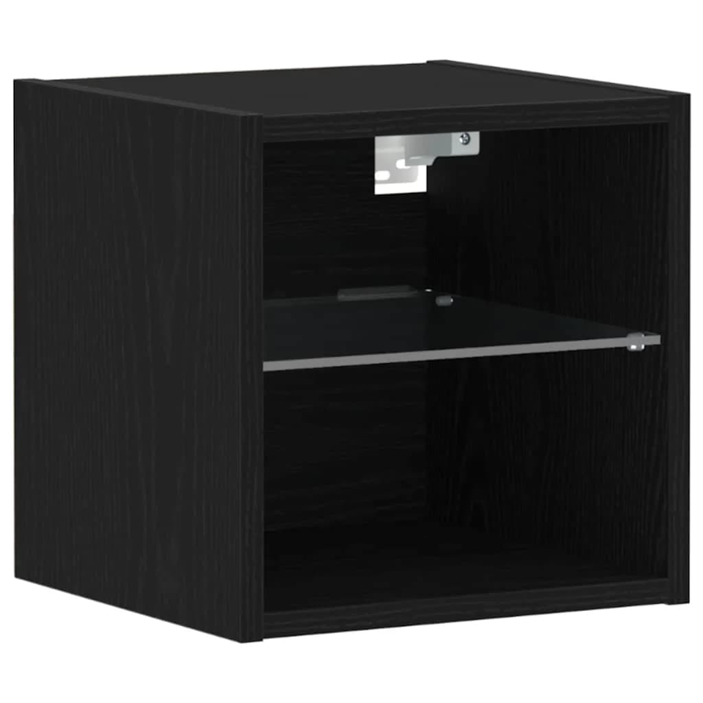 LED nočna omarica 2 kos Črna 30 x 28,5 x 30 cm Inženirski les - slika 6