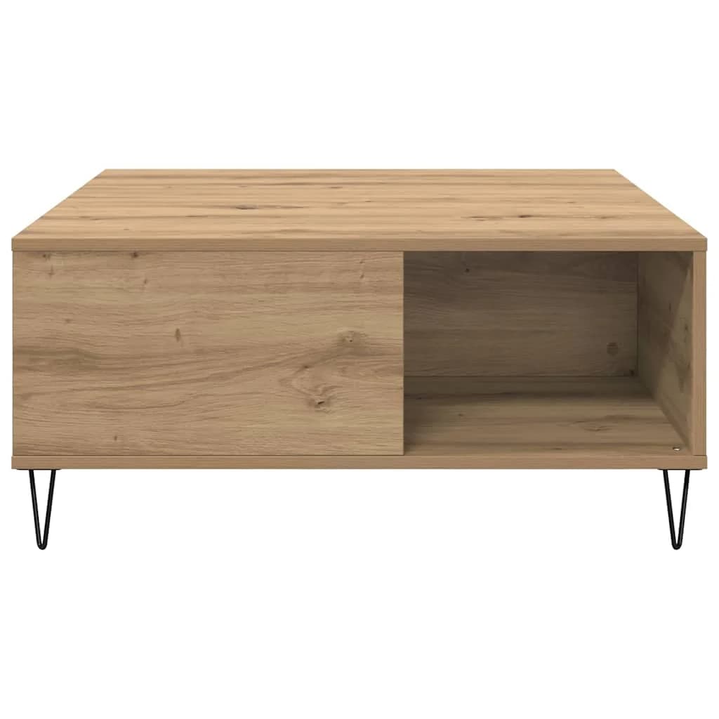 Klubska miza Umetni hrast 80 x 80 x 36,5 cm Inženirski les - slika 5