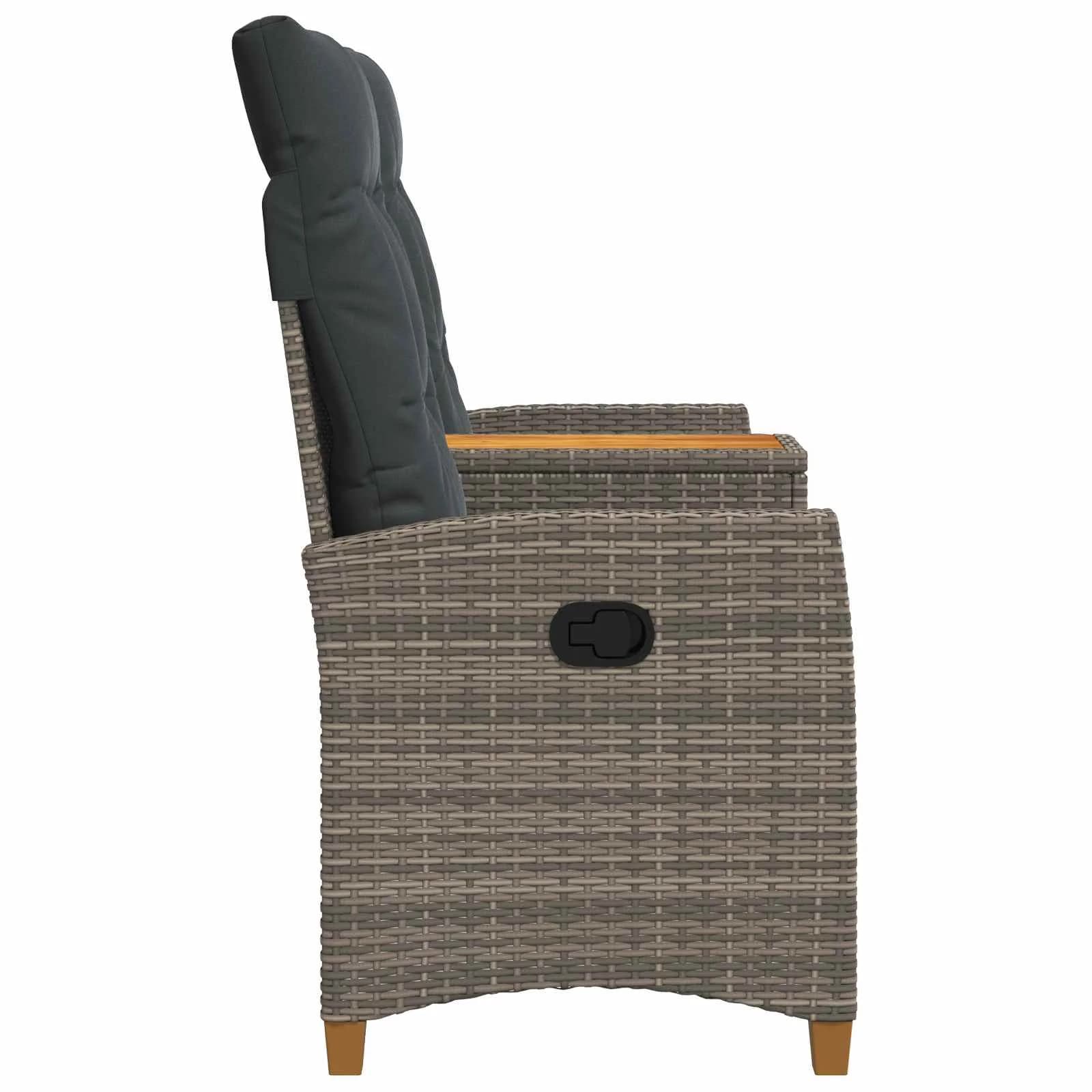 Zložljiva klop s tabelo Siva in temno siva 126 x 65 x 112 cm - slika 5