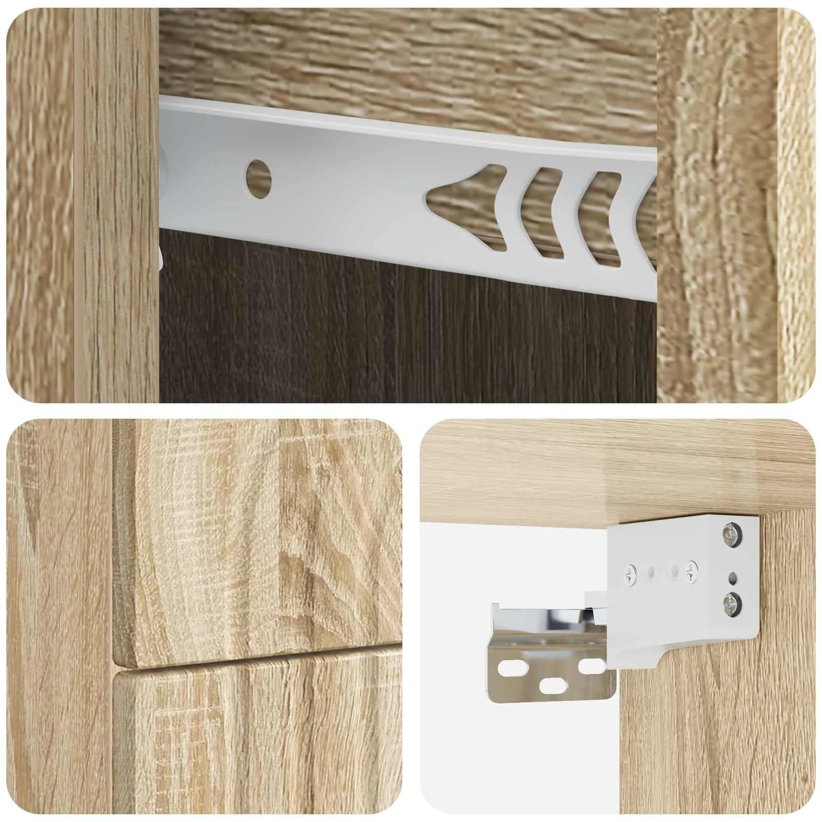 Stenski nočni omarici 2 kos Sonoma hrast 33 x 34,5 x 40 cm - slika 10