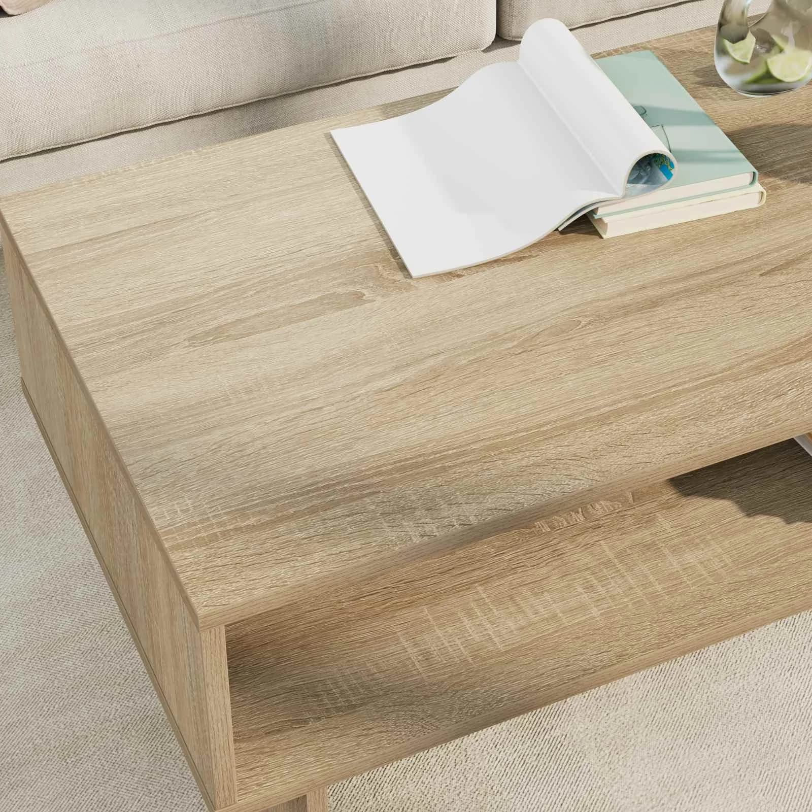 Klubska miza Sonoma hrast 100 x 46 x 35 cm Inženirski les - slika 4