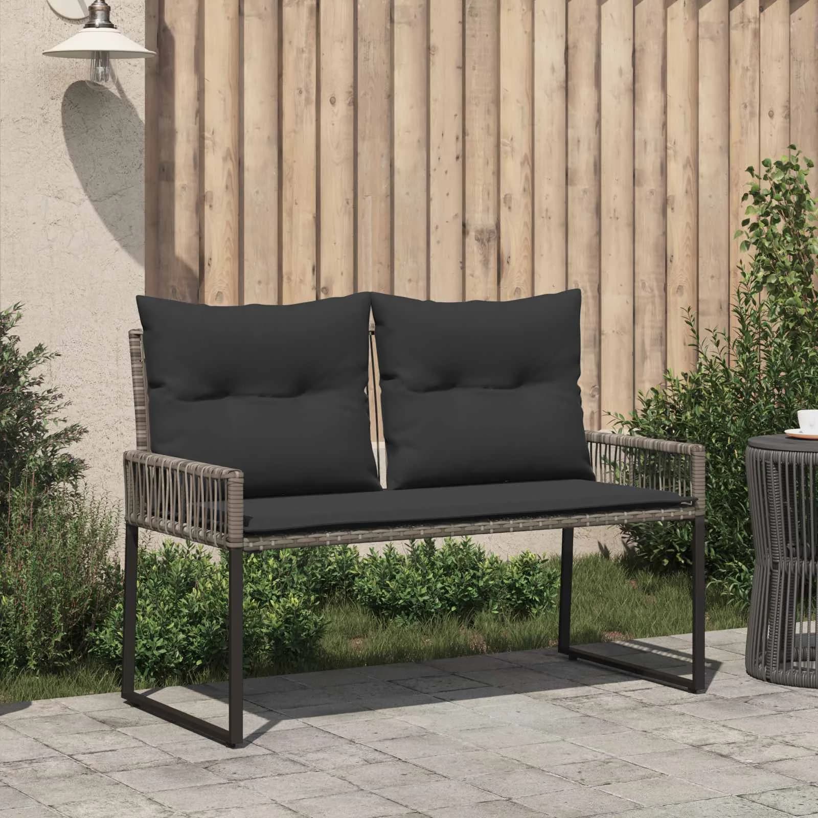 Zunanja klop 2 -Seater 4 kos 110 x 59 x 82 cm poli ratan - slika 3