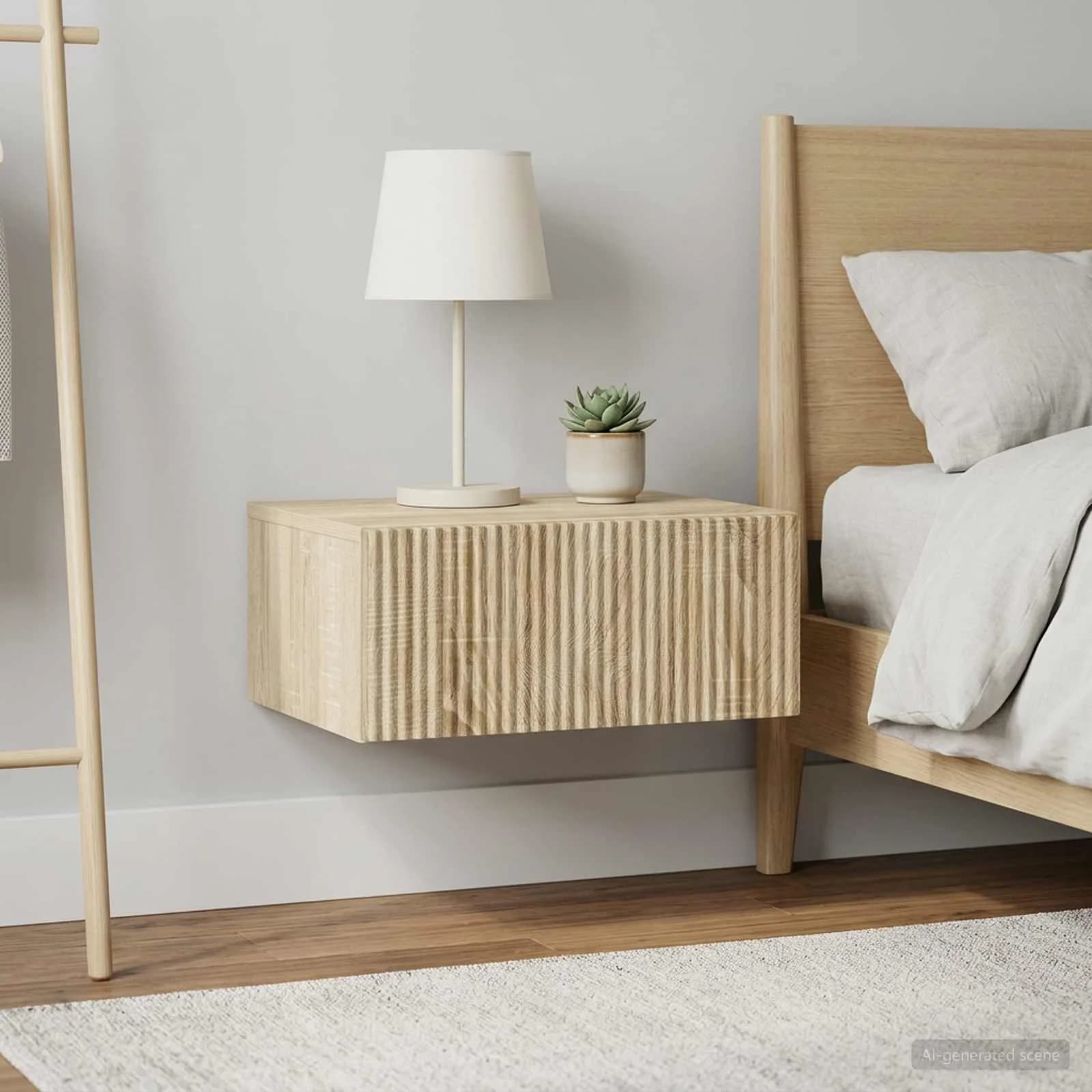 Stenski nočni omarici 2 kos Sonoma hrast 49 x 34,5 x 20 cm