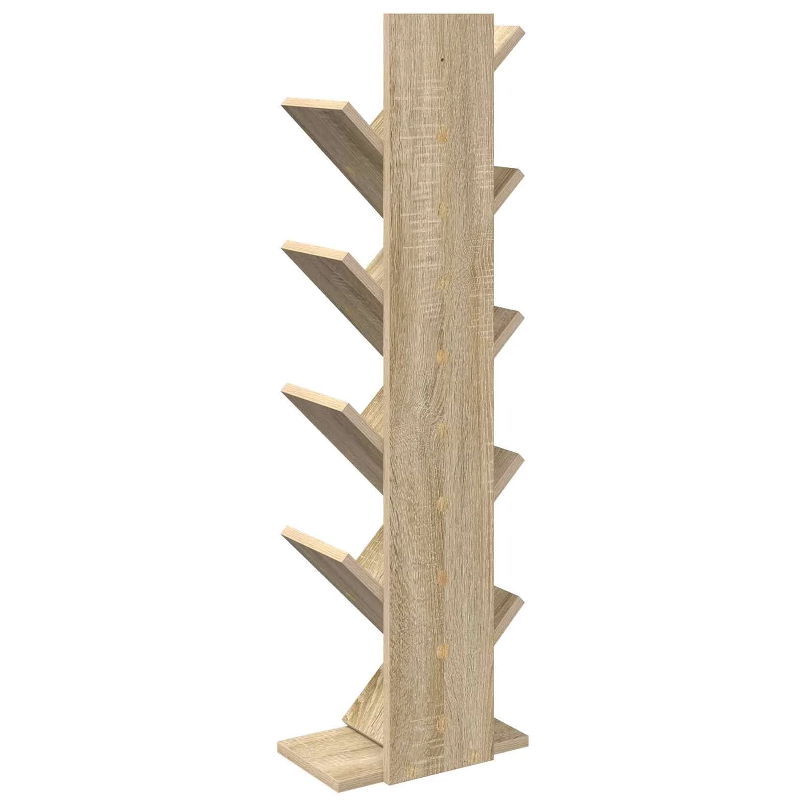 Polica za knjige Tree 6-nivojska 30 x 18 x 100 cm Sonoma hrast - slika 6