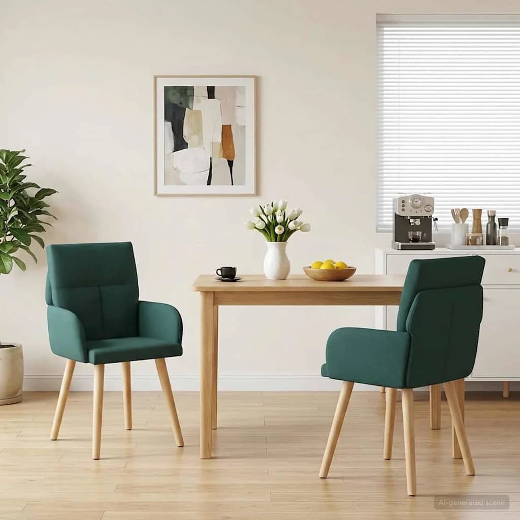 Jedilni stoli 2 kos Blago Temno zelena 60 x 56 x 96 cm