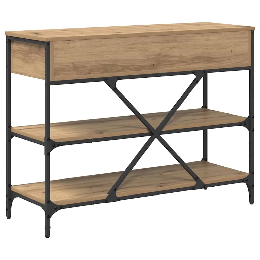 Konzolna miza Rjava 100 x 34,5 x 75 cm les - slika 8