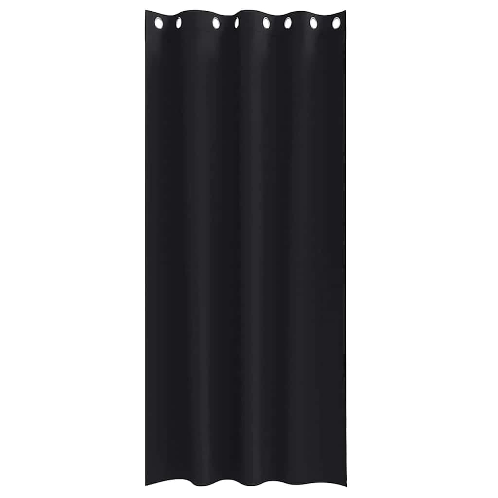 Zavese za zatemnitev z obroči 2 kos Črna 260 x 140 cm Poliester - slika 4