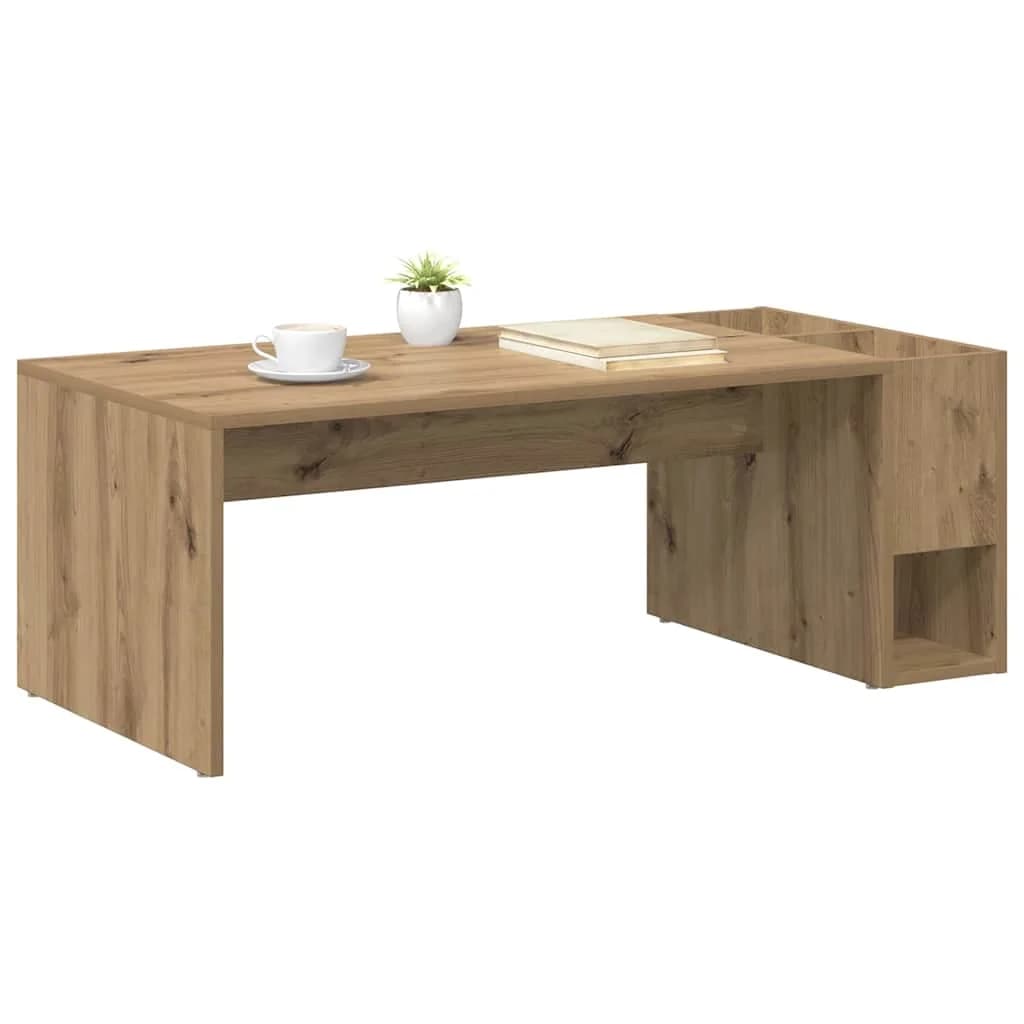 Klubska miza Umetni hrast 101,5 x 50 x 37 cm Inženirski les - slika 3