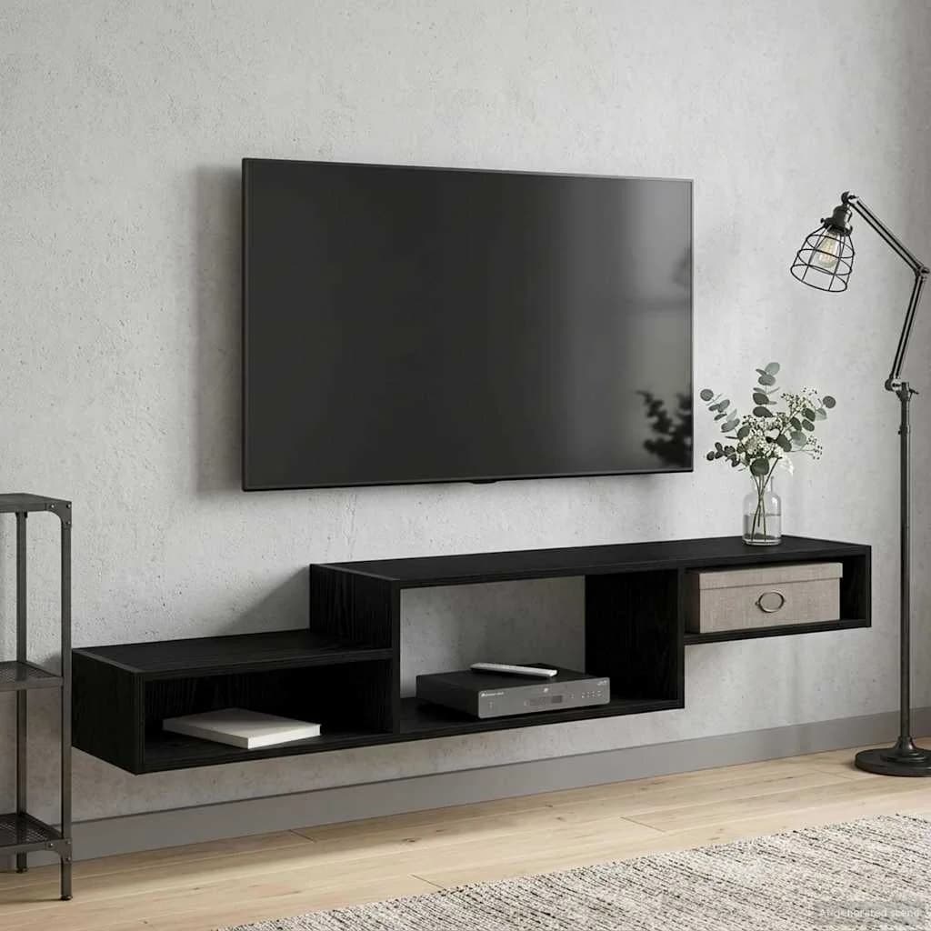 Stenska TV omarica Montaža za steno Črni hrast 150 x 28 x 26 cm