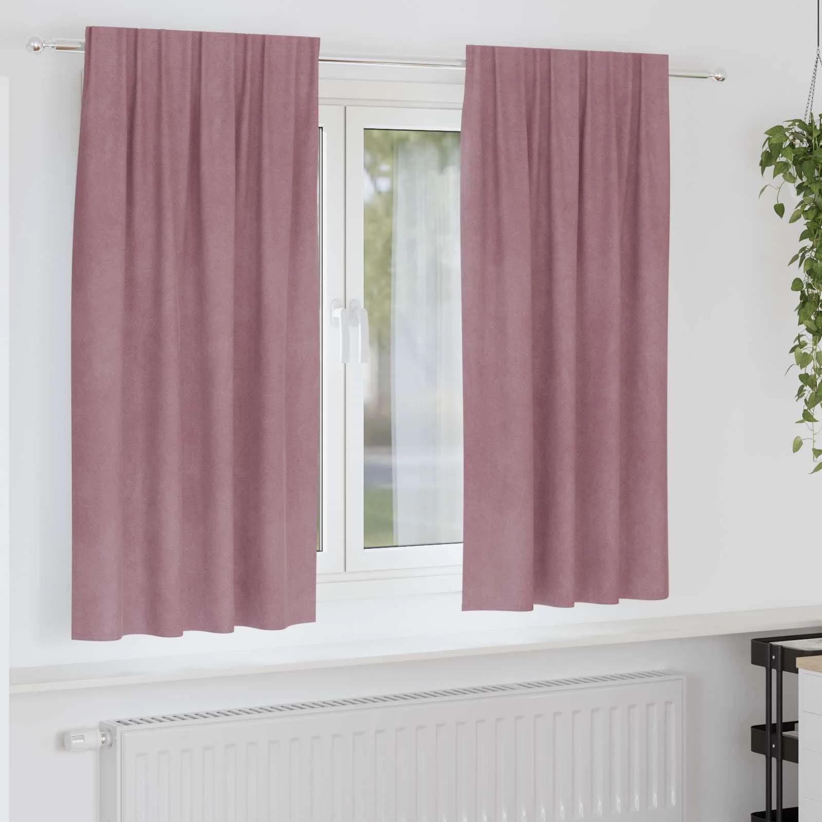 Zatemnitvene zavese 2 kos Temno roza 140 x 175 cm Žamet