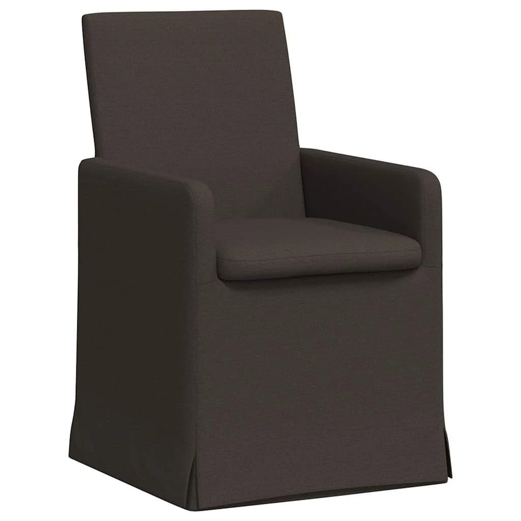 Jedilni stoli 2 kos Laneno platno Temno siva 57 x 67 x 95 cm - slika 2