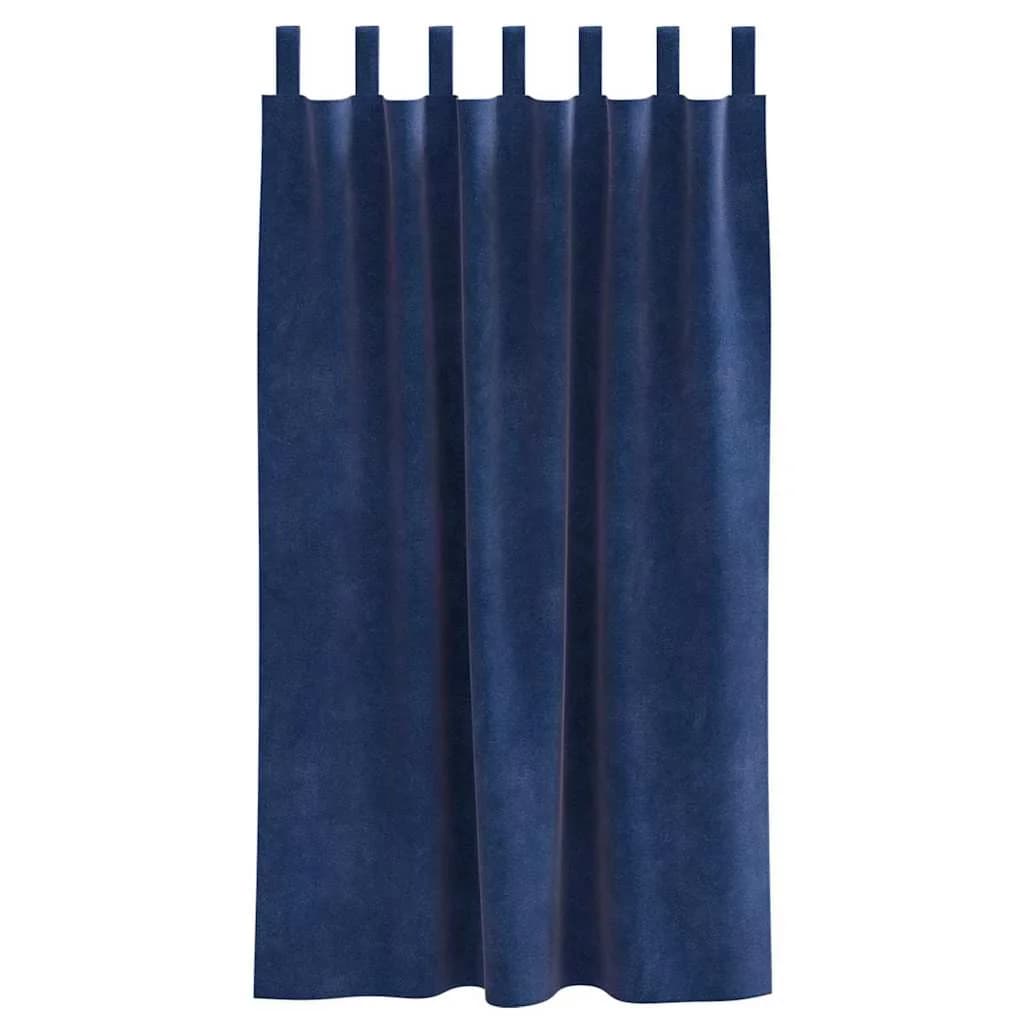 Zatemnitvene zavese 2 kos Temno modra 140 x 175 cm Žamet - slika 4