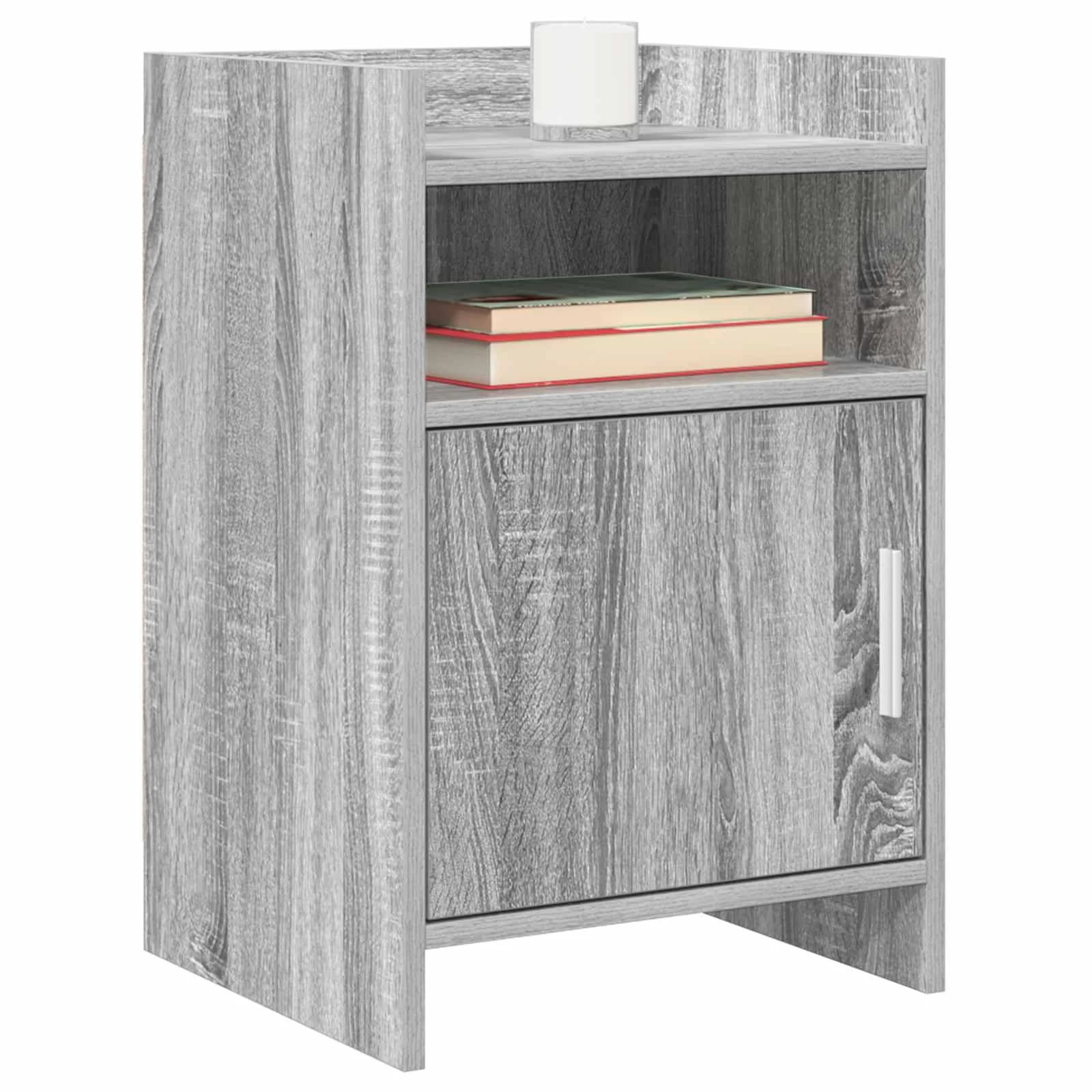 Posteljne mize 2 kos Siva Sonoma 40 x 36 x 60 cm Inženirski les - slika 2