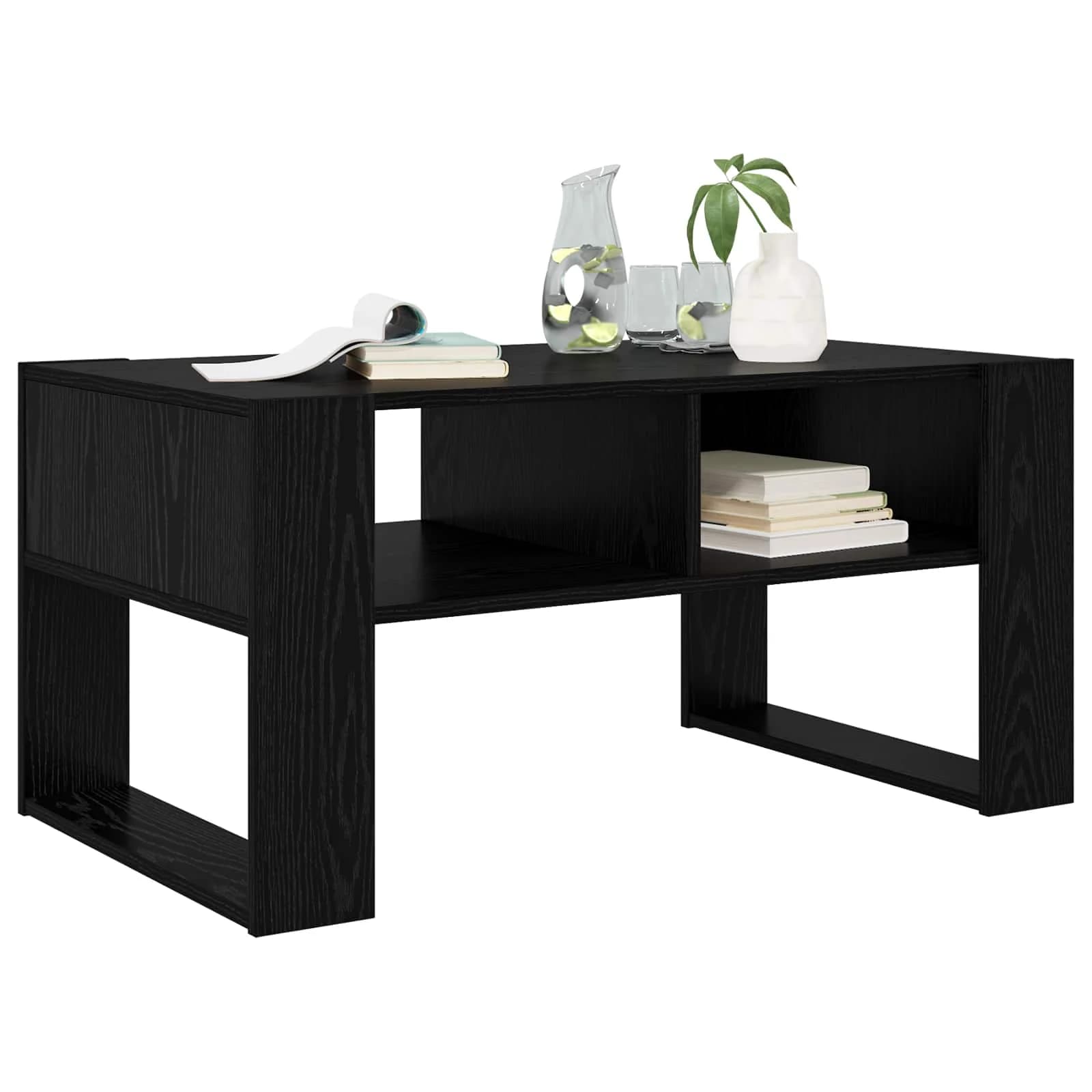 Klubska miza Črna Orehovina 92 x 53 x 45 cm Inženirski les - slika 3