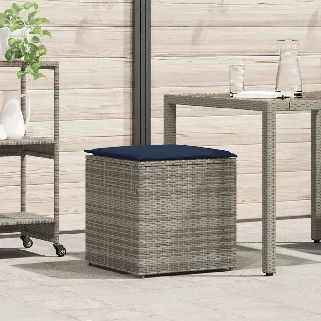 Škatla za blazine Siva 50 x 50 x 50 cm poli ratan