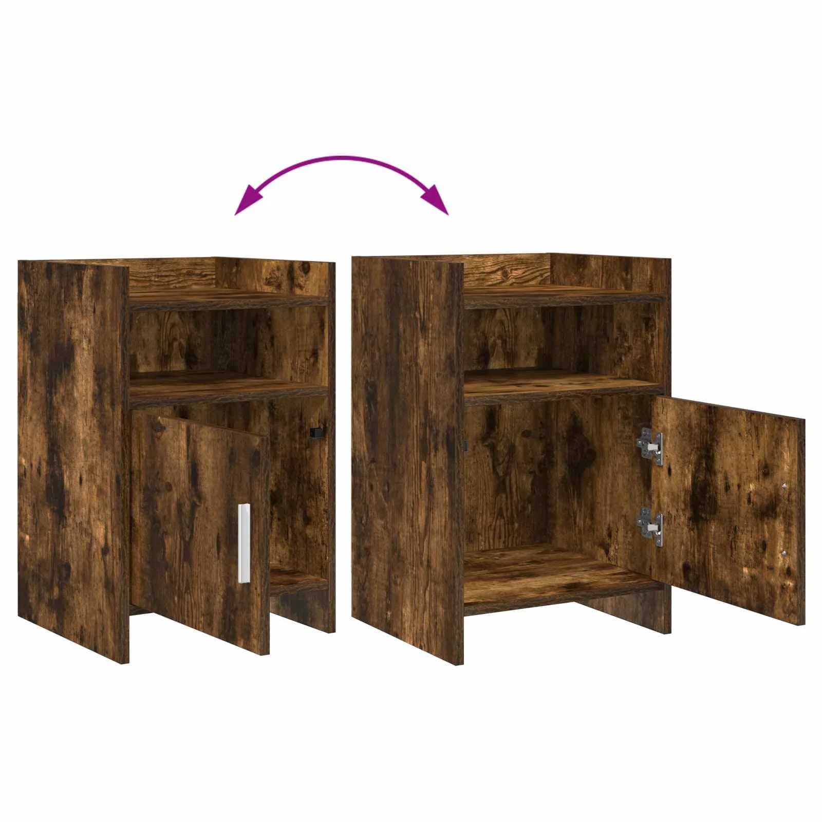 Posteljne mize 2 kos Dimljen hrast 40 x 36 x 60 cm - slika 9