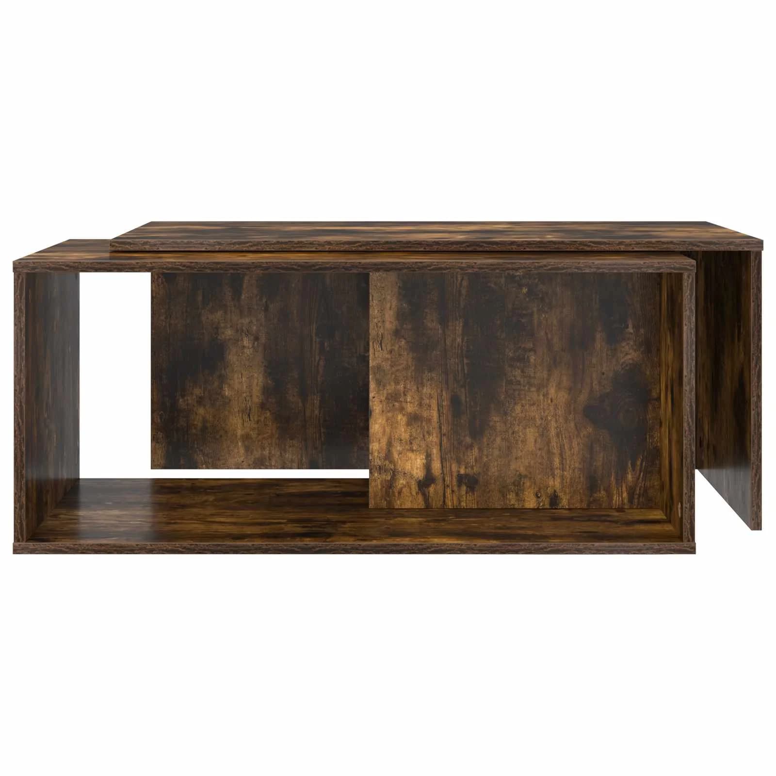 Set kavno mizico 2 kos Dimljeni oreh 90 x 48 x 40 cm - slika 8