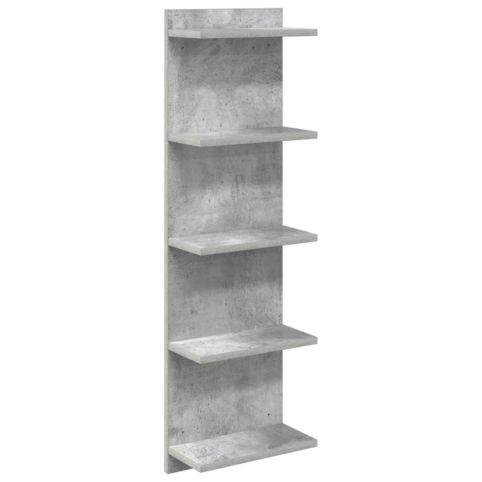 Stenska polica Betonsko siva 30 x 15 x 100 cm Inženirski les - slika 2