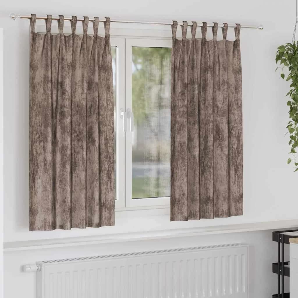 Velvete zavese 2 kos Kapučino 175 x 140 cm Žamet