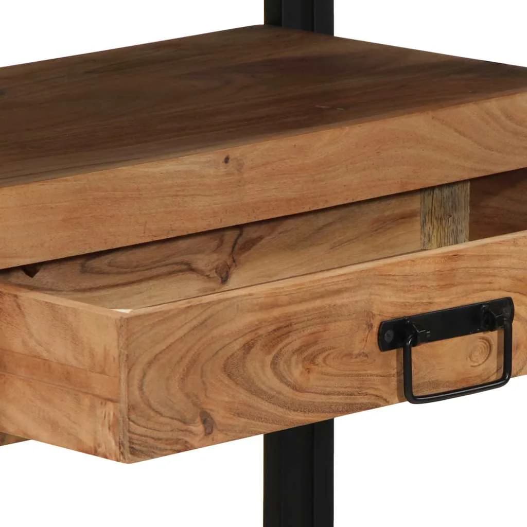 Konzolna miza Rjava 120 x 33 x 75 cm Masiven les akacije - slika 9