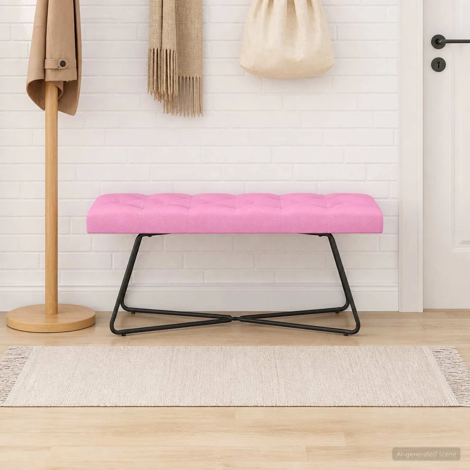 Klop s gumbnim oblazinjenjem Roza 110 x 40 x 46 cm Blago